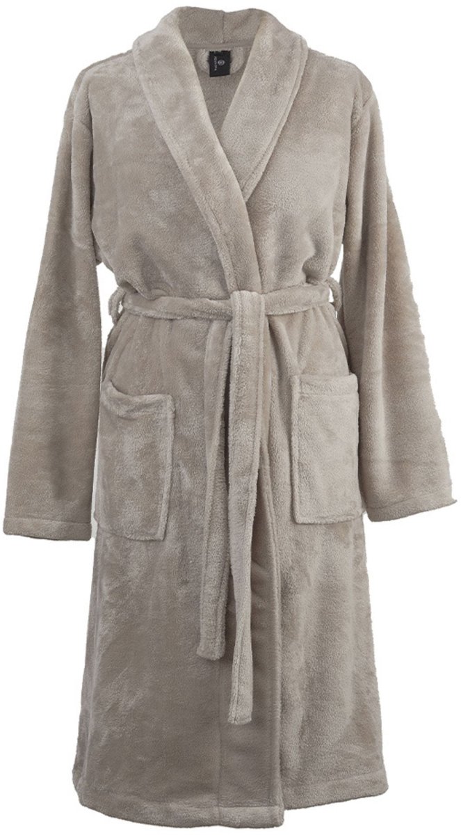 Mya Badjas Truffle | XL | Beige / Lichtgrijs | Polyester
