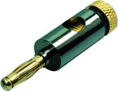 Banaan connector voor luidsprekerkabel tot 6 mm - metaal / verguld / zwart