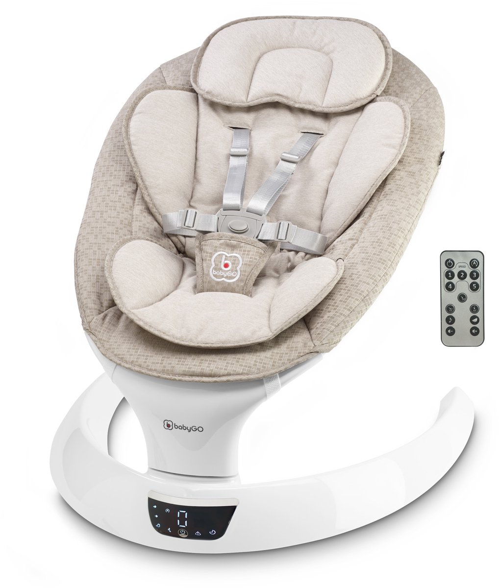 BabyGo Swing Beige Elektrische Babyschommel