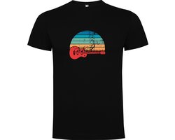 Zwart T-Shirt met Kleurrijke print “ Gitaar Muzieknoten – Good Vibes – Muziek – Instrument “ Print Full Color Maat L