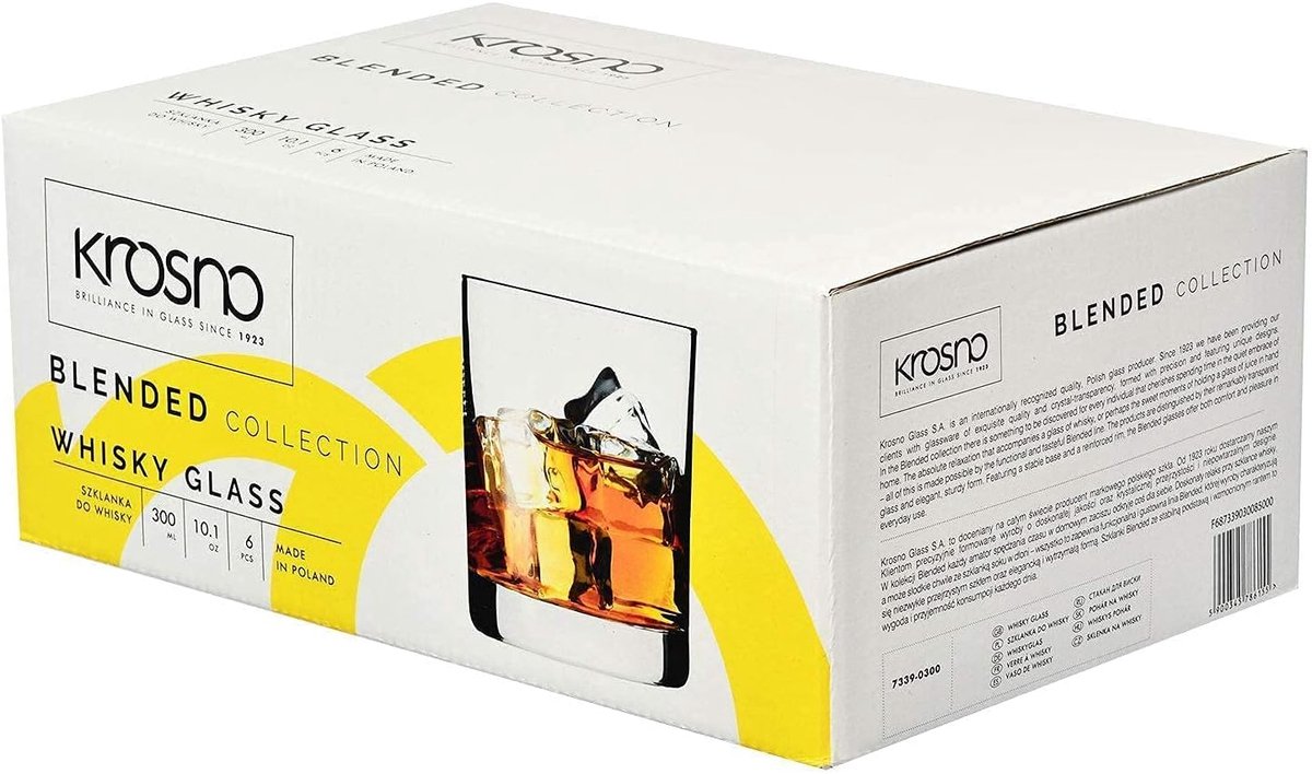 KROSNO | Whisky Glazen | Set van 6 - 300 ml | Loodvrij kristalglas | Blended Collectie | Perfect voor Thuis, Restaurants en Feesten | Vaatwasser Bestendig – foto 7