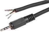 BKL 2,5mm Jack (m) stereo audio kabel met o eind / zwart - 1,8 meter