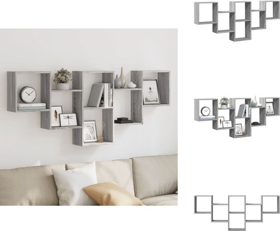 vidaXL - Étagère murale - 159x18x66 - cm - décorée - bois - gris - sonoma - chêne