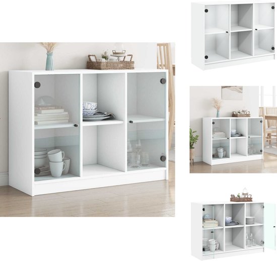 VidaXL Dressoir met LED 77x34x85 cm bewerkt hout sonoma eikenkleurig