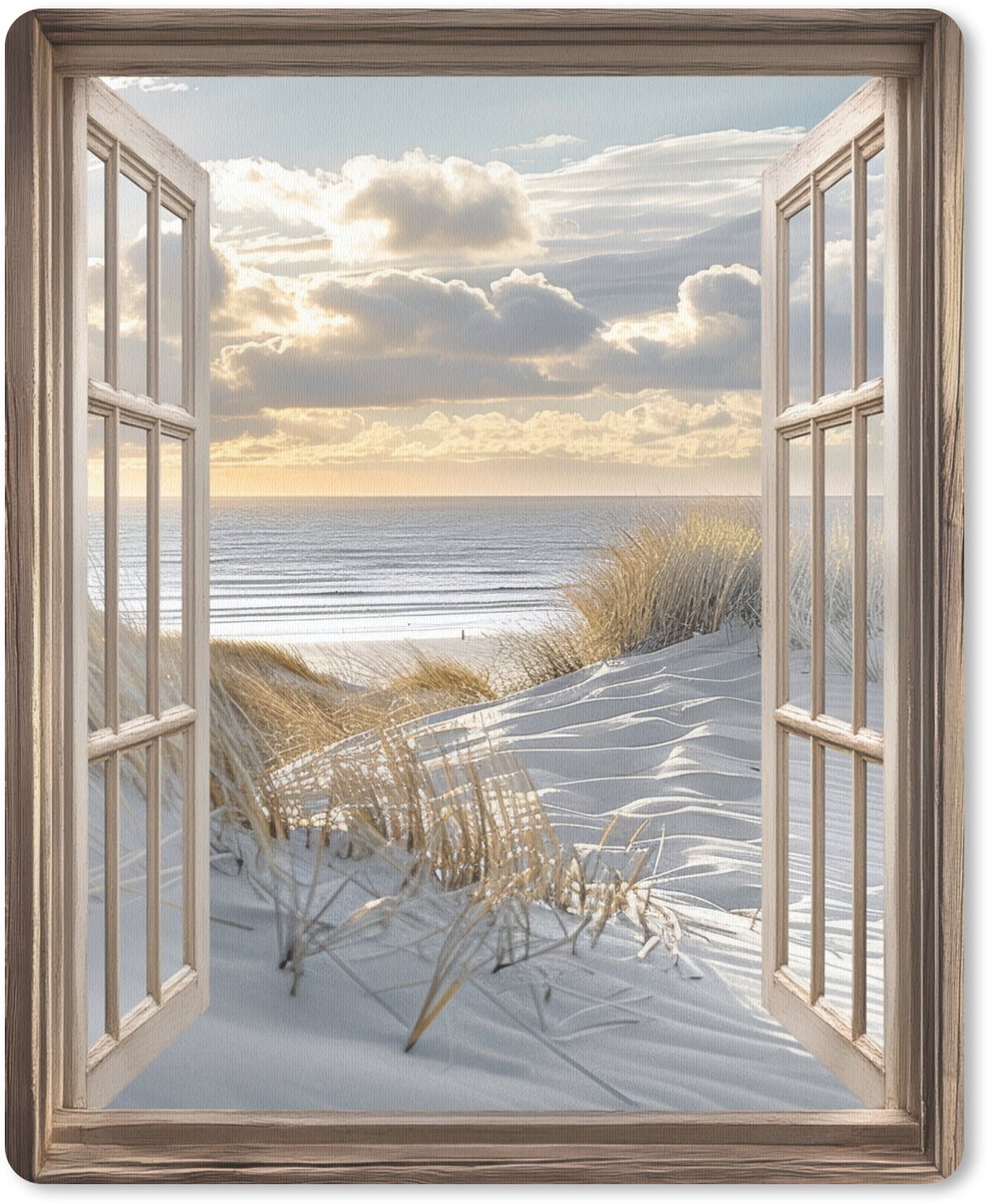 Muismat 19x23 cm - Mousepad Doorkijk - Strand - Duinen - Zee - Natuur - Muismatten
