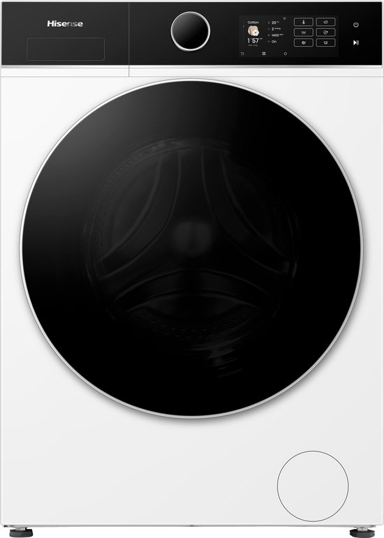 Lave-linge Hisense WF5I8043BWF – 8 kg – 1400 tr/min – Classe énergétique A (-30%) – Slimline 47 cm – Écran iPlay – Power & Quicker Wash – WiFi – Application Connectlife – Fonction vapeur – Éclairage du tambour