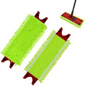 Kraftverdia® - Lot de 3 serpillères compatibles Vileda Ultramax XL - Set de chiffons de rechange pour serpillière - Housse de serpillière Extra large 2 en 1 en microfibre - Recharge - pour tous sols durs, antitaches - lavable - Vert
