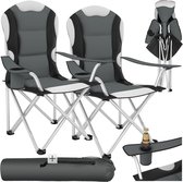 Tectake Stoelenset - 2 Stuks - Luxe Campingstoelen - Grijs- Zwart