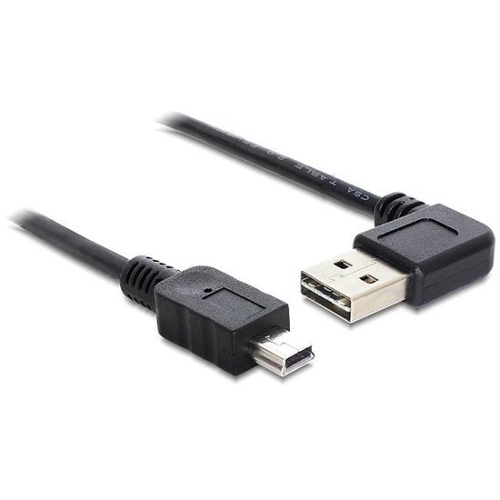 DeLOCK 1m, USB 2.0-A - USB 2.0 mini câble USB USB A Mini-USB B Noir