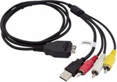VHBW USB AV kabel compatibel met VMC-MD2 voor Sony Cyber-shot camera's - 1,5 meter