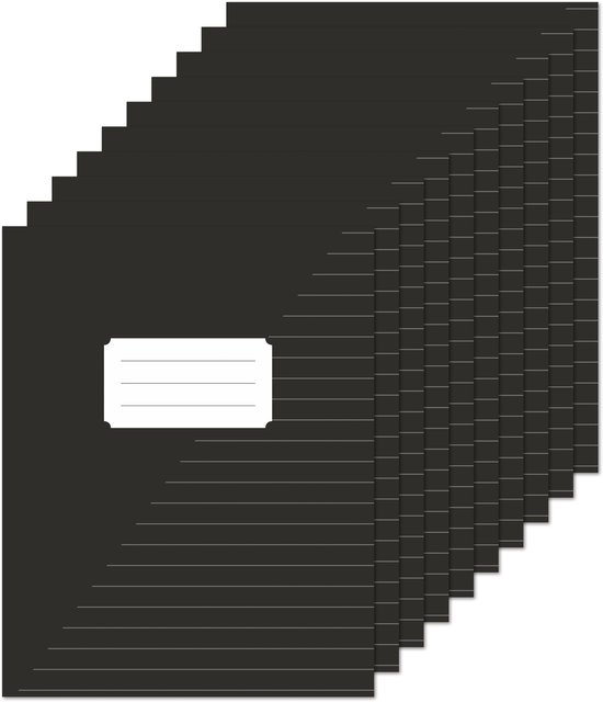 Kangaro schriften A5 - met lijn - zwart - 10 stuks - K-583001