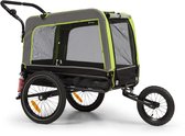 TOPMAST FOCUS 2-in-1 Hondenfietskar - Hondenbuggy - 240 Liter - 600D Oxford Groen - Fietsaanhanger voor honden - Fietskar voor honden - Laatste stuks!