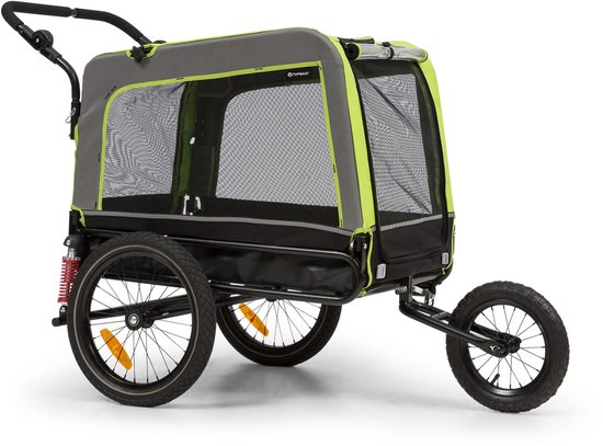 Remorque vélo 2 en 1 TOPMAST FOCUS - Poussette pour chien - 240 litres - Oxford 600D vert