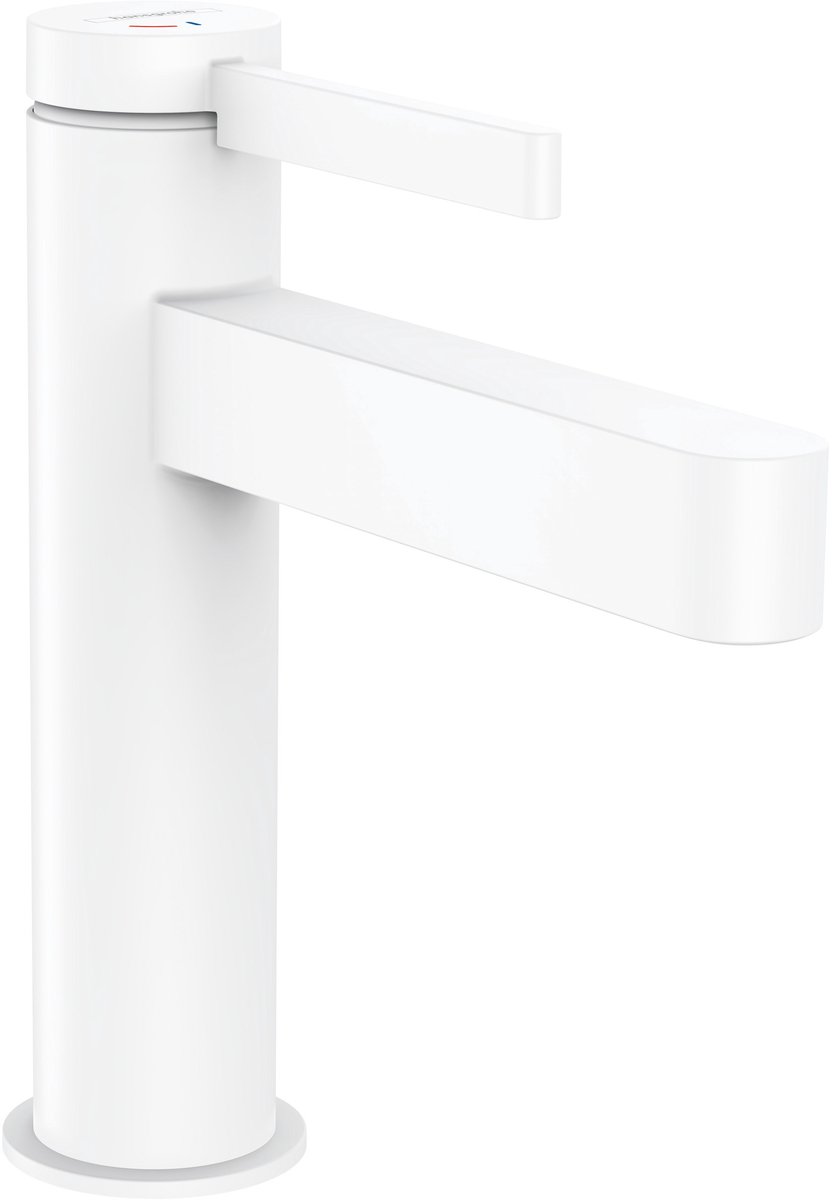 hansgrohe Finoris - Wastafelmengkraan - Ééngreeps bediening - CoolStart energiebesparend - Met afvoerplug - 110mm - Mat Wit