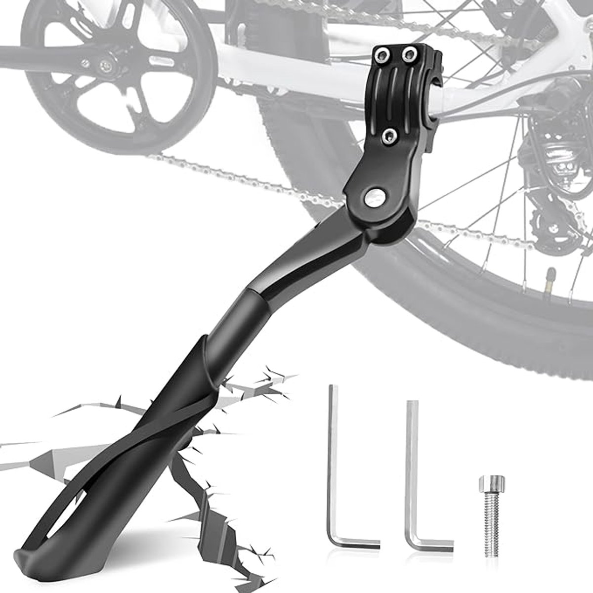 S&Dshopline® Fietsstandaard, 24-29 inch, in hoogte verstelbare fietsstandaard, universeel, stabiel, antislip, achterbouwstandaard, tot 35 kg draagvermogen, aluminium fietsstandaard voor e-bike, mone