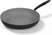 Bol.com BE Living Essential Koekenpan - Ø 28 cm - Keramisch - PFAS vrij - Inductie - Zwart aanbieding