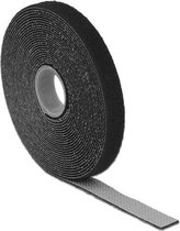 Klittenband rol 13mm / zwart (5 meter)
