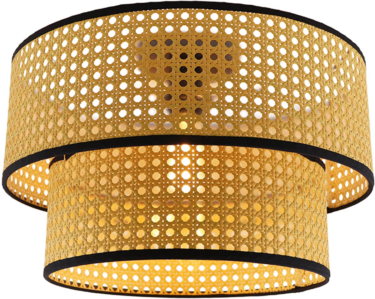 Olucia - KIRSTEN - Plafondlamp - Bruin / Zwart - Vorm: Cilinder