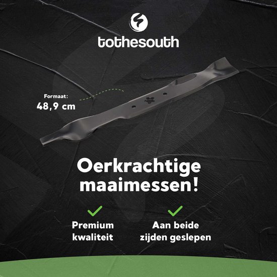 2x To the South® 49 cm Mulchmes geschikt voor Husqvarna, Elextrolux & AYP - 38 inch / 97cm maaidek - set van 2 messen van Merkloos	 — afbeelding 4