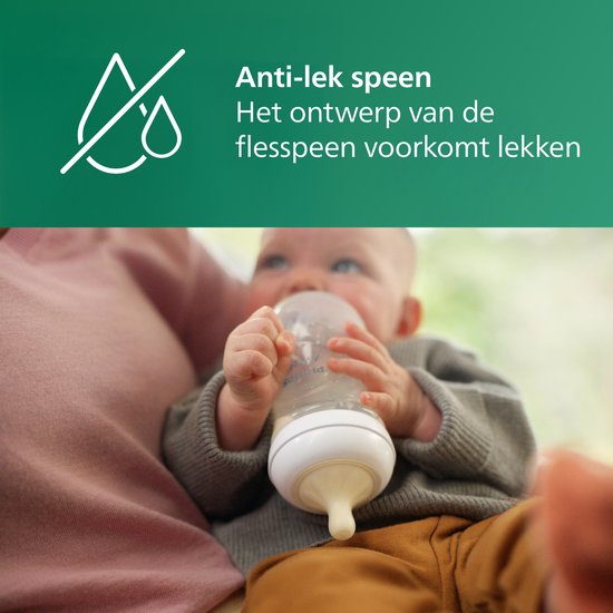 Philips Avent Natural Response Glazen Babyflessen 240 ml – Flow 3- 2 flessen - SCY933/02
