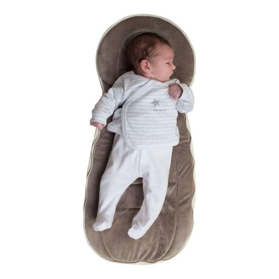 Bo Jungle - Inleg Kussen - Afneembare Voetenzak - Inlegkussen babyschommel - Omkeerbaar winter / zomer - Geschikt voor oa autostoel , wieg - Geschikt voor 5-puntsgordel - Comfort Nest Beige