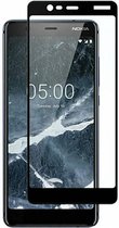 Nokia 5.1 full cover Screenprotector Tempered Glass Zwart