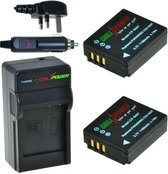 ChiliPower 2 x CGA-S007 accu's voor Panasonic - Charger Kit + car-charger - UK version