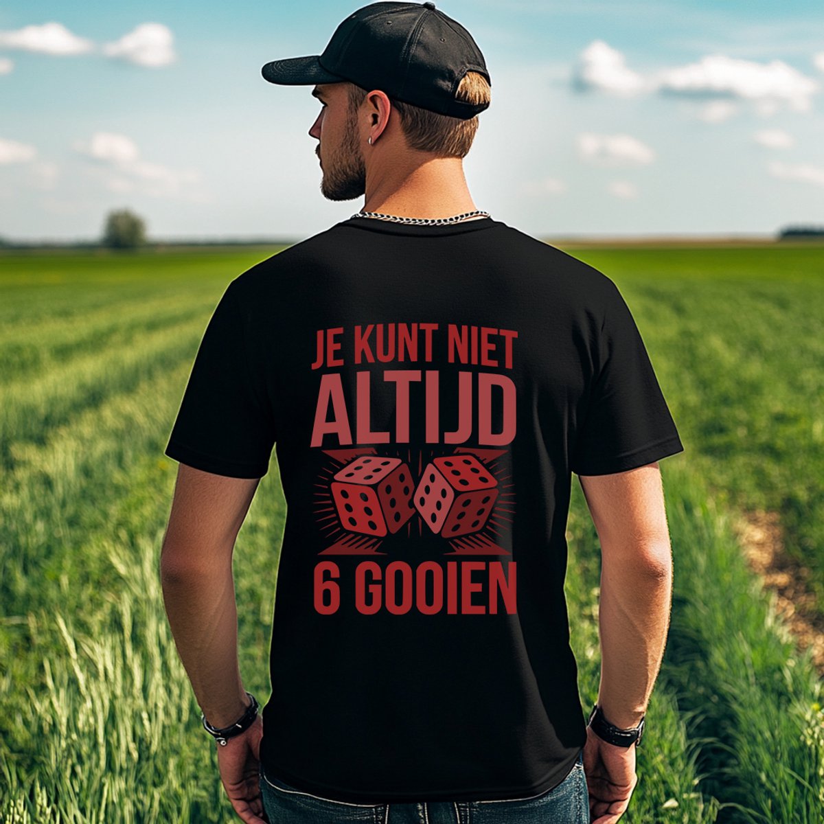 AGRIFANS® Je Kunt Niet Altijd 6 Gooien - Heren T-shirt - L