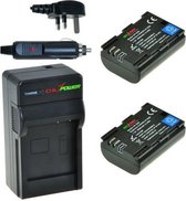 ChiliPower 2 x LP-E6N accu's voor Canon - Charger Kit + car-charger - UK versie