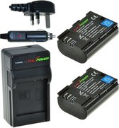 ChiliPower 2 x LP-E6 accu's voor Canon - Charger Kit + car-charger - UK versie