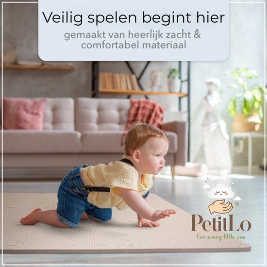 PetitLo® - Foam Puzzelmat (20 Stuks) - 30x30x1,2CM - Schuim Puzzel Tapijttegels - Kruipmat Baby - Speelmat baby - Speeltegels Kind - Speelkleed Kinderen - Speel Kruip Mat Tapijt Tegels - Vloertegels Vloermat Vloerbeschermer - Puzzelmat speelmat-Bruin van Merkloos — afbeelding 2