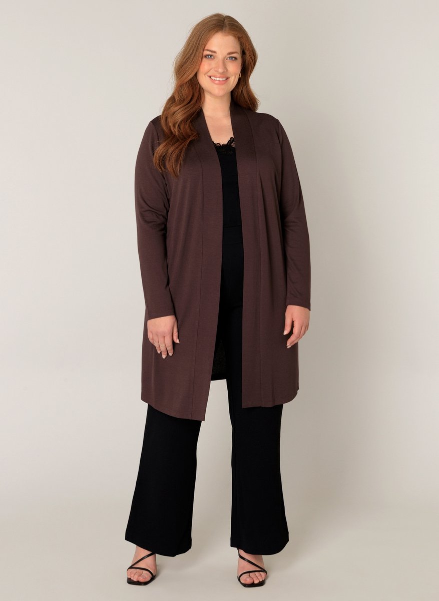 BASE LEVEL CURVY Ayla Long Vest - Brown - maat 0(46)