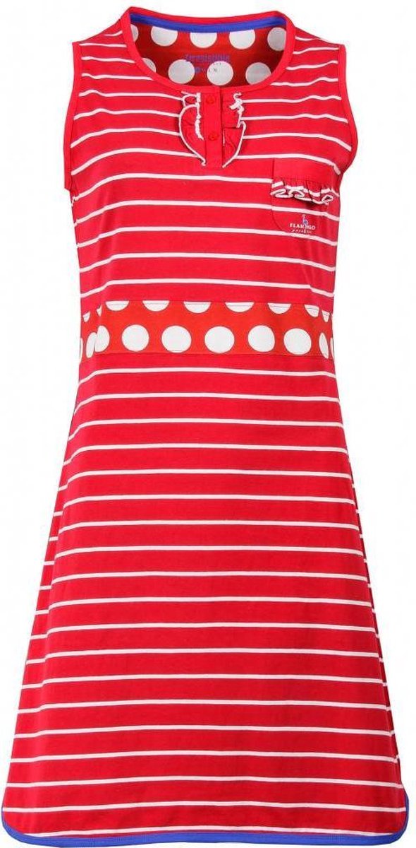 Irresistible Dames Nachthemd - Katoen - Gestreept - Rood