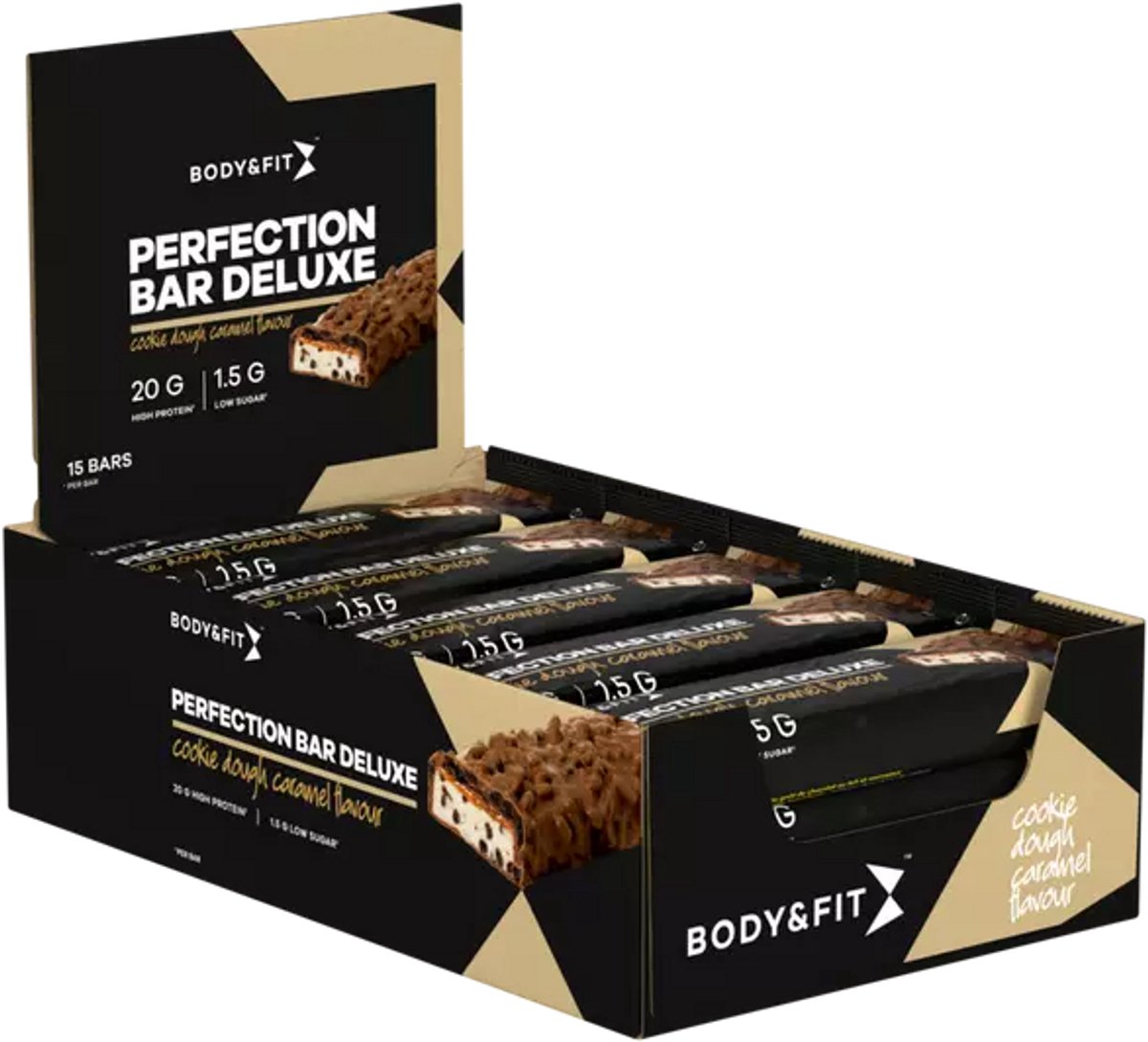 Goedkoopste Body & Fit Perfection Bar Deluxe Protein Bar - Eiwitreep - Proteine Repen met 20 Gram Eiwit - Cookie Dough & Caramel - 825 gram (15 Eiwitrepen