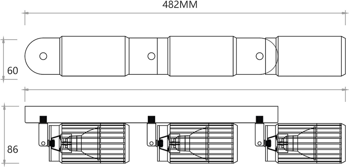 VERTICALE WITTE VLEK 3xGU10