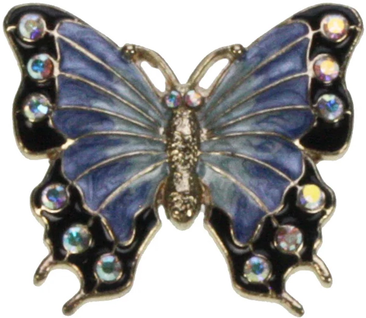 Broche Vlinder blauw 4x1x3,5cm