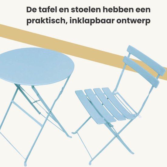 GOPLUS 3-delige tuinmeubelset van acaciahout, opvouwbare terrasset