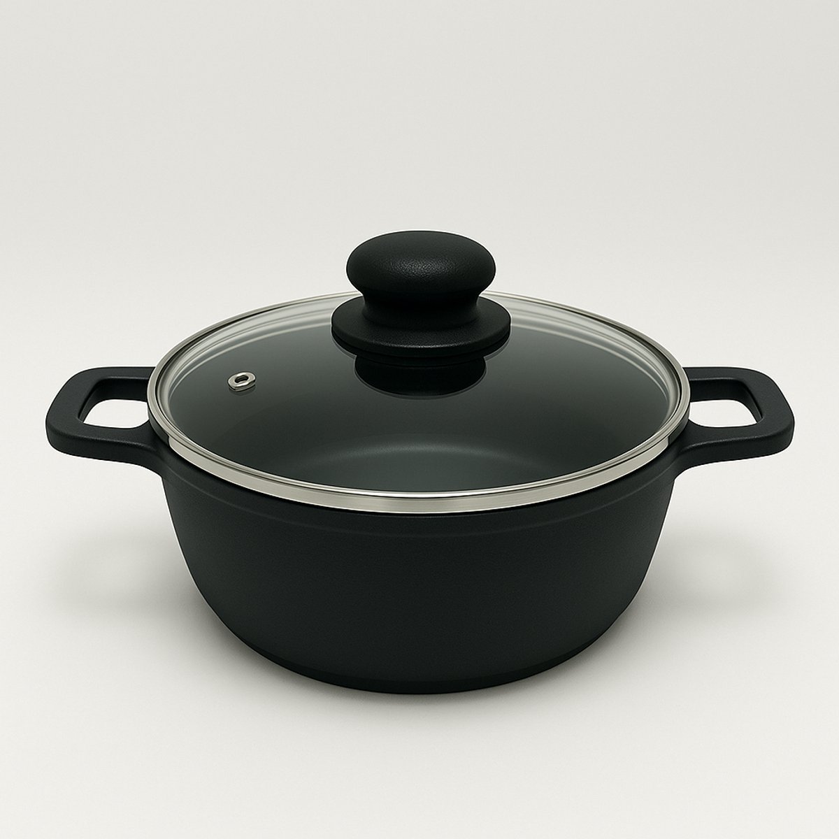 Haute Cuisine Fontalu Kookpot / kookpan – Ø 20 cm – 3 Liter – Gegoten Aluminium – Geschikt voor alle warmtebronnen – Inclusief ovenvast glazen deksel