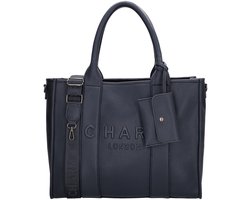 Charm London Bond Handtas - Schoudertas - 42 x 34 x 16 cm - Laptoptas 15,6 inch - Crossbody - Handige Etui - Dames Tas - Blauw
