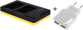 Huismerk Duo lader voor 2 camera-accu's Sony NP-FW50 + handige 2 poorts USB 230V adapter