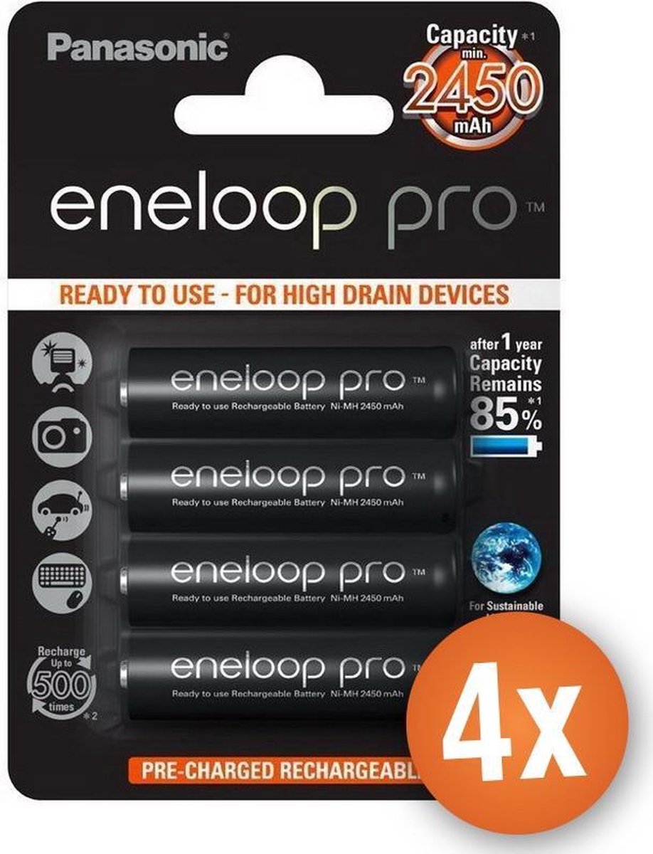Voordeelpak 16 x AA Panasonic Eneloop Pro batterijen - 2500mAh