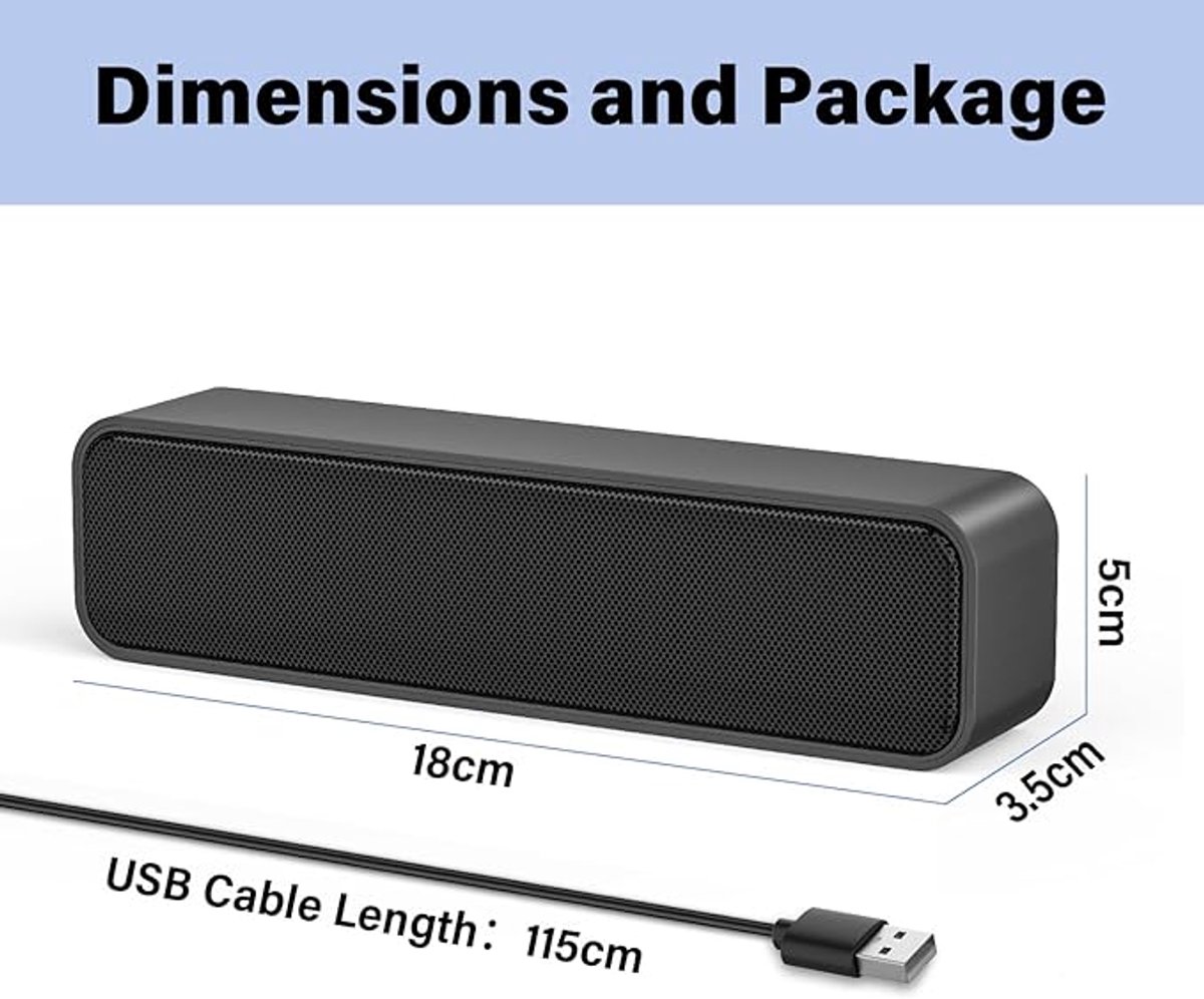 Soundbar PC Plug & Play Speaker - afbeelding 2