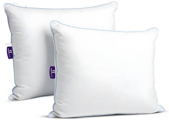Slaapspeciaal Hoofdkussen - Hoofdkussen Set van 2 - Hoofdkussen Nekklachten | 60x70 cm - Hotelkwaliteit Hoofdkussens - Geschikt voor rug-, zij- en buikslapers - Katoenen Tijk - 30 Dagen Proefslapen