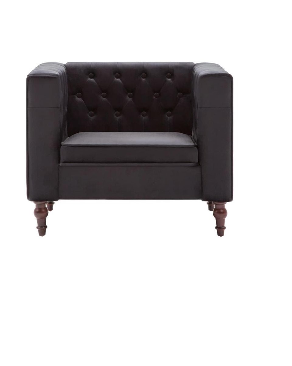 Fauteuil Velvet Zwart / Loungestoel / Lounge stoel / Relax stoel