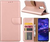 Ntech Huawei Mate 20 Lite Rose Goud Booktype / Portemonnee TPU Lederen Hoesje