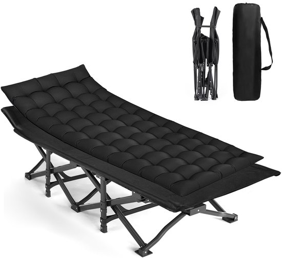 CALIYO - Eenpersoonsbedden met Dikke Matras – Opklapbaar Logeerbed 71x188cm – Draagvermogen 200KG – Plooibed voor Volwassenen – Draagbaar Gastbed met Afneembare Matras