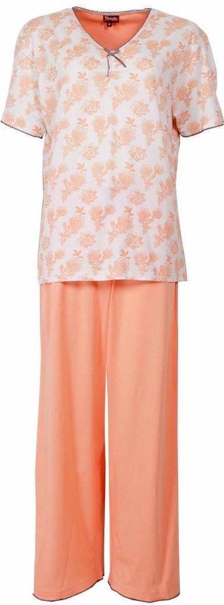 Medaillon Dames Pyjama - Katoen - Licht Oranje- Maat 36/38