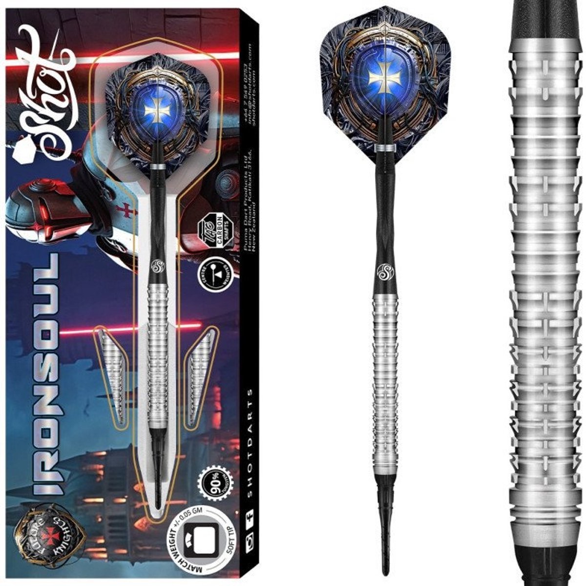 Shot Future Knights Ironsoul 90% Soft Tip - Dartpijlen