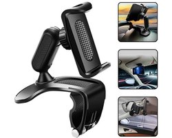 Universele Autotelefoonhouder - 360° Draaibaar - Dashboard - Achteruitkijkspiegel - Zonneklep - Voor 3 t/m 7 inch Smartphones