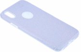 Zilver Glitter TPU Hoesje iPhone X / Xs